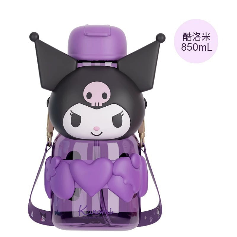 Sanrio Space Water Bottle Gorgeous Sippy Cup Gift 850ML- Kuromi 1 each