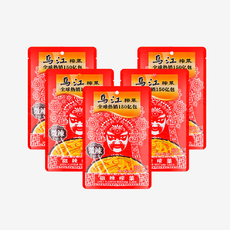 【超值5包入】乌江涪陵榨菜 微辣榨菜80g*5