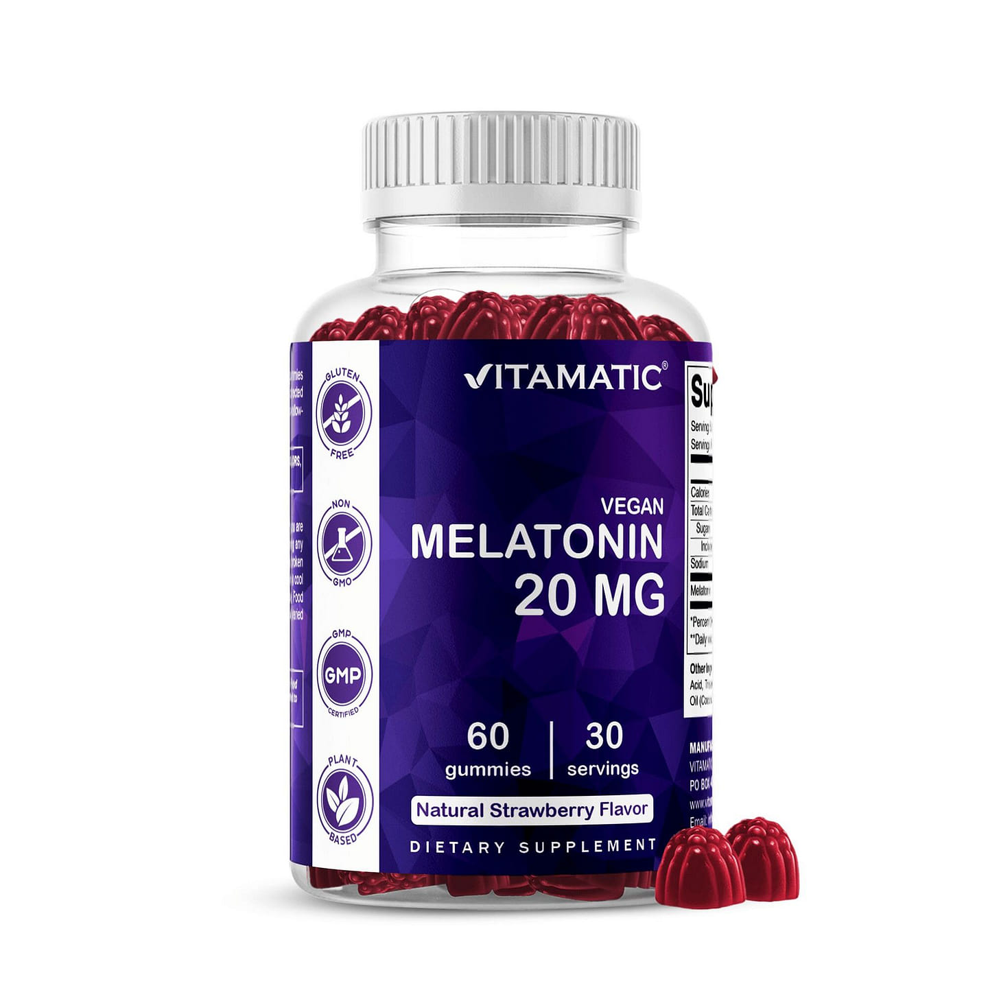 Melatonin 20mg – 60 Vegan Gummies 1 each