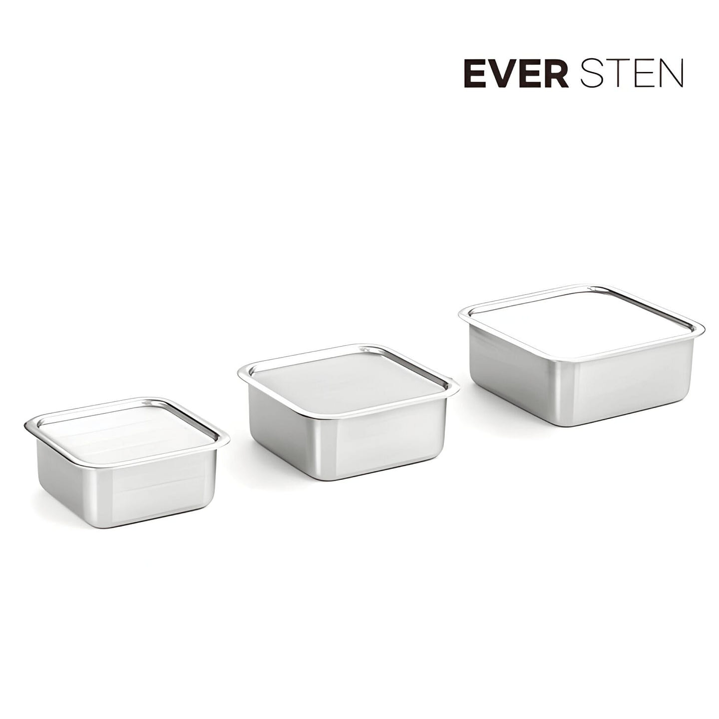 Eversten Cube Square Food Containers – Low 3 Pack 1 each
