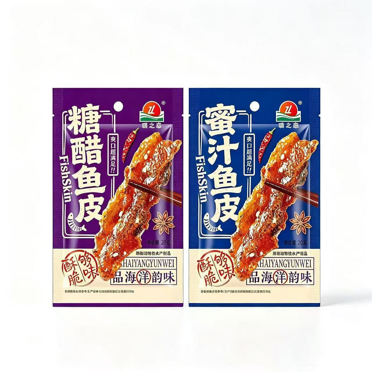 Mixed Flavor Fish Skin, Crispy Fish Skin Snack 20g 200 g