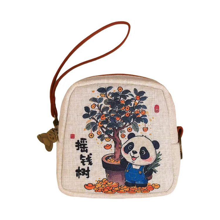 原创国潮熊猫迷你小包零钱包【摇钱树】1件 1 个