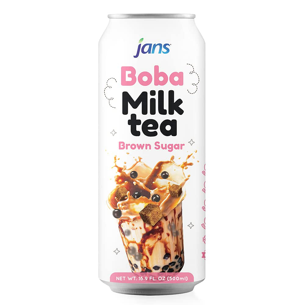 Jans Boba Milk Tea Brown Sugar Pack of 1 16.9 fl.oz