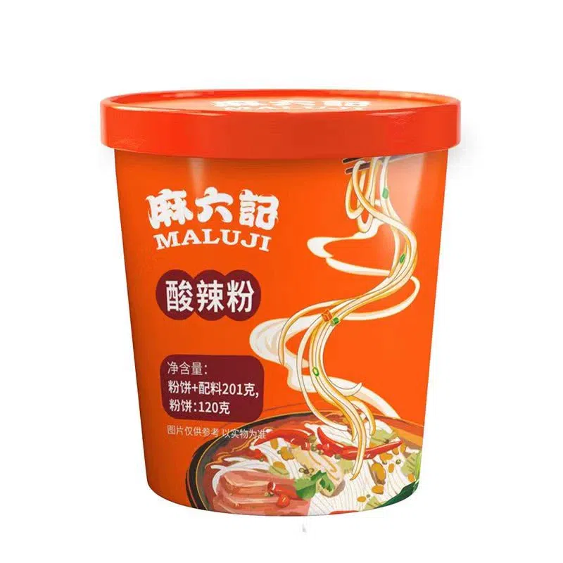 Ma Liuji hot and sour noodles instant instant vermicelli 201g*1 bucket 201 g