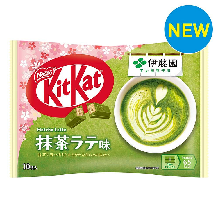 KIT KAT抹茶拿铁樱花口味巧克力威化 10枚装