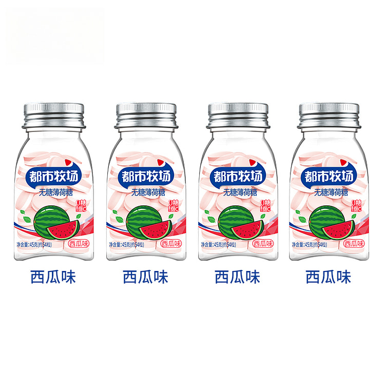 都市牧场无糖薄荷糖西瓜味45g*4瓶