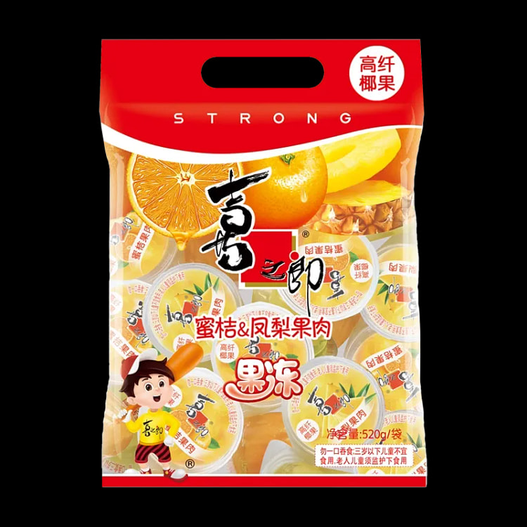 喜之郎蜜桔&凤梨果冻 椰果冻水果肉网红(含15杯）