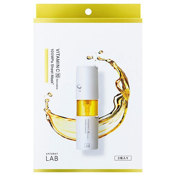 [Japan Direct Mail] unlabel VITAMIN C 100MPa Sheet Mask, 3 sheets 1 each