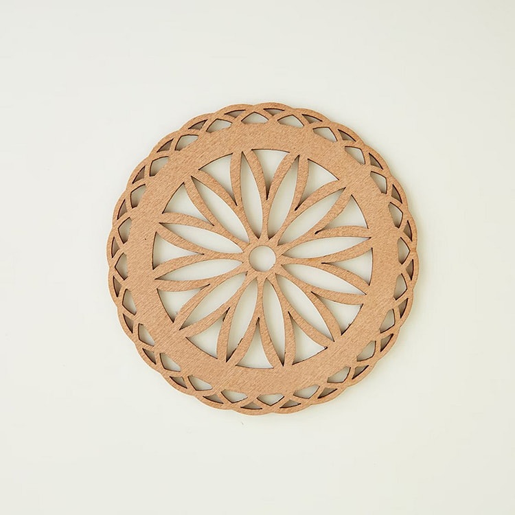 muji wooden coaster daisy