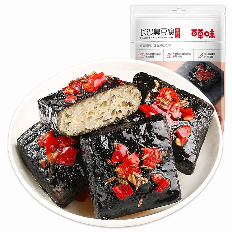 Baicaowei Changsha stinky tofu specialty tofu dried spicy snacks 125gX1 bag
