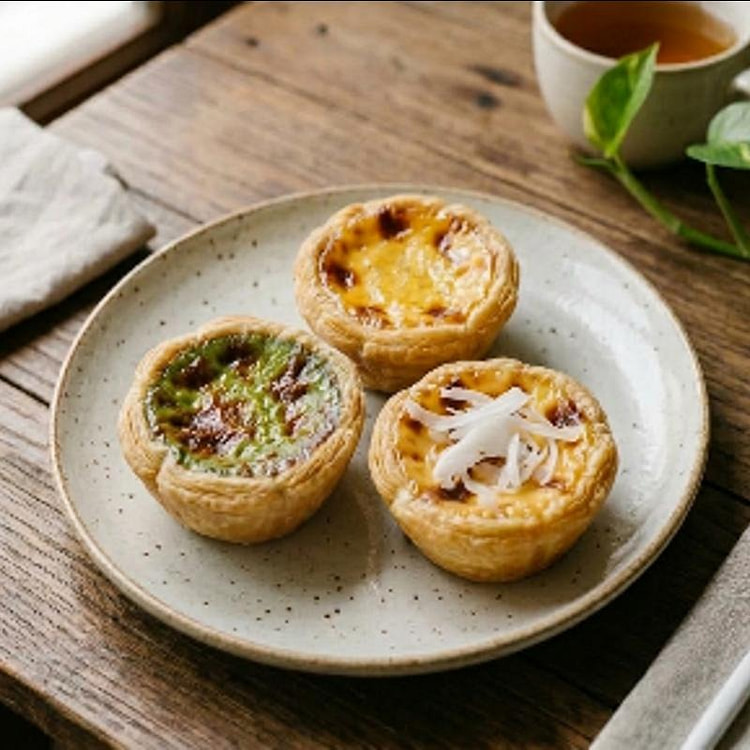 Egg tart 3 flavor combo(vanilla/matcha/coconut) 1 count