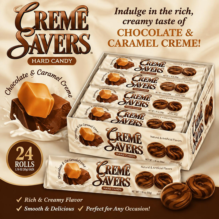 Creme Savers Choc Caramel Hard Candy 24ct 1 each
