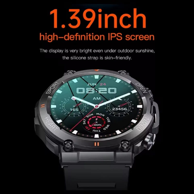 1.39-inch men’s smartwatch in black 1 each