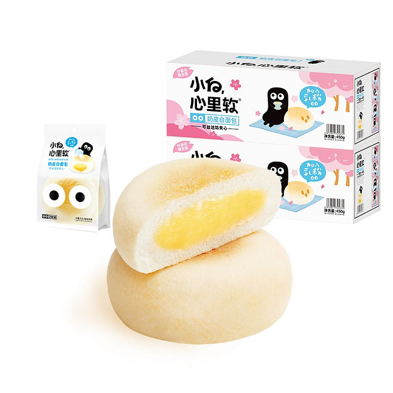小白心里软红豆味奶皮面包代餐夹心蛋糕450g*2 900 克