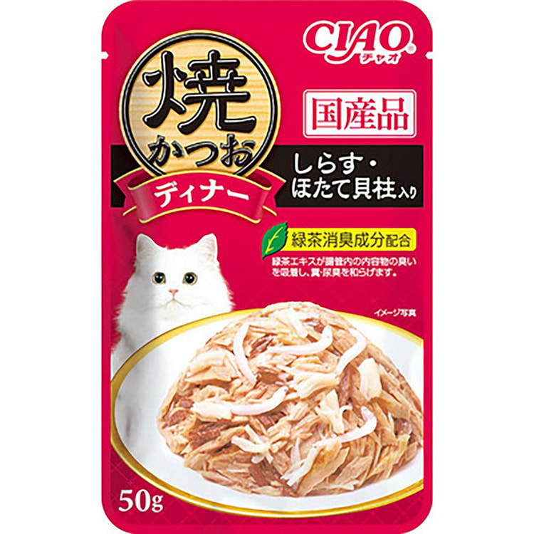 INABA CIAO Cat Wet Food Bonito Whitebait Scallops 50 g