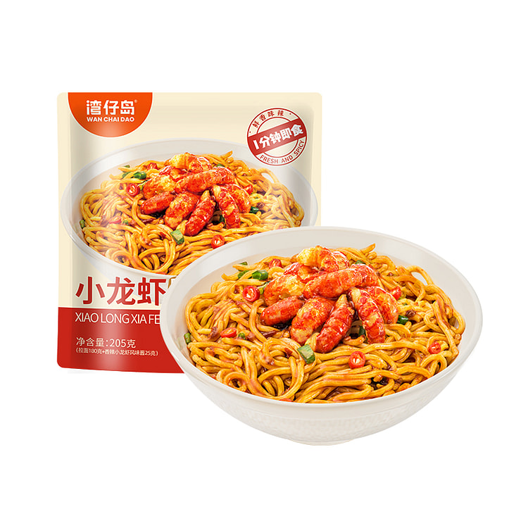 湾仔岛小龙虾风味拌面方便面205g*1袋