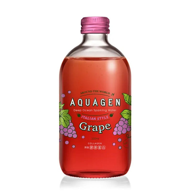 AQUAGEN Ocean Sparkling Water Italian Style Grape Flavor 330 ml