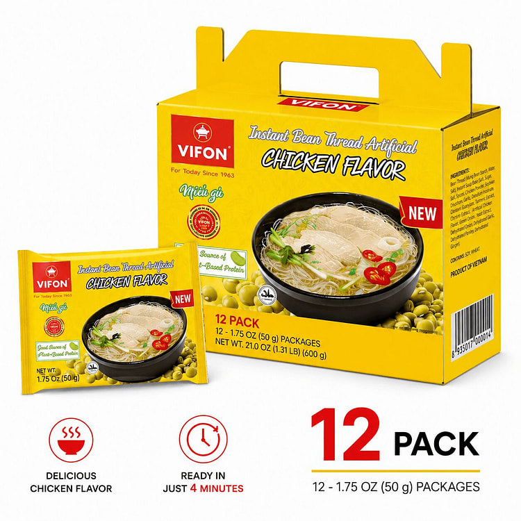 [12-PACK] VIFON Chicken Flavor Glass Noodle 1.75 oz*12 pack