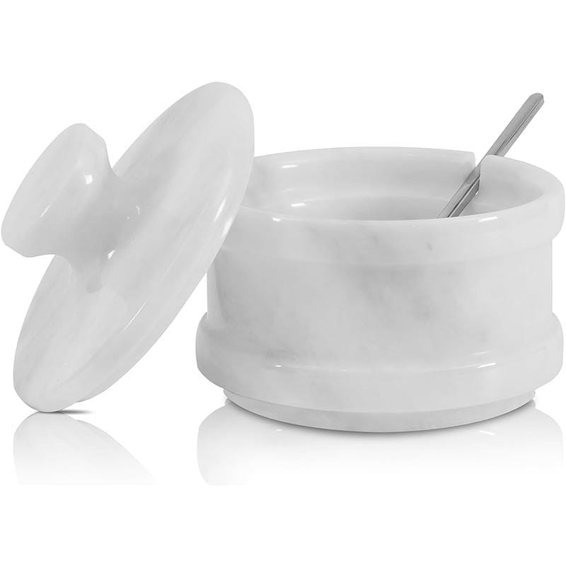 Radicaln Marble Spice Jar with Lid & Spoon, White 1 each