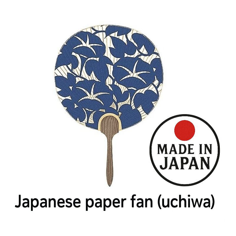 Japanese Paper Fan Chiyojo Blue 1 Count 1 each