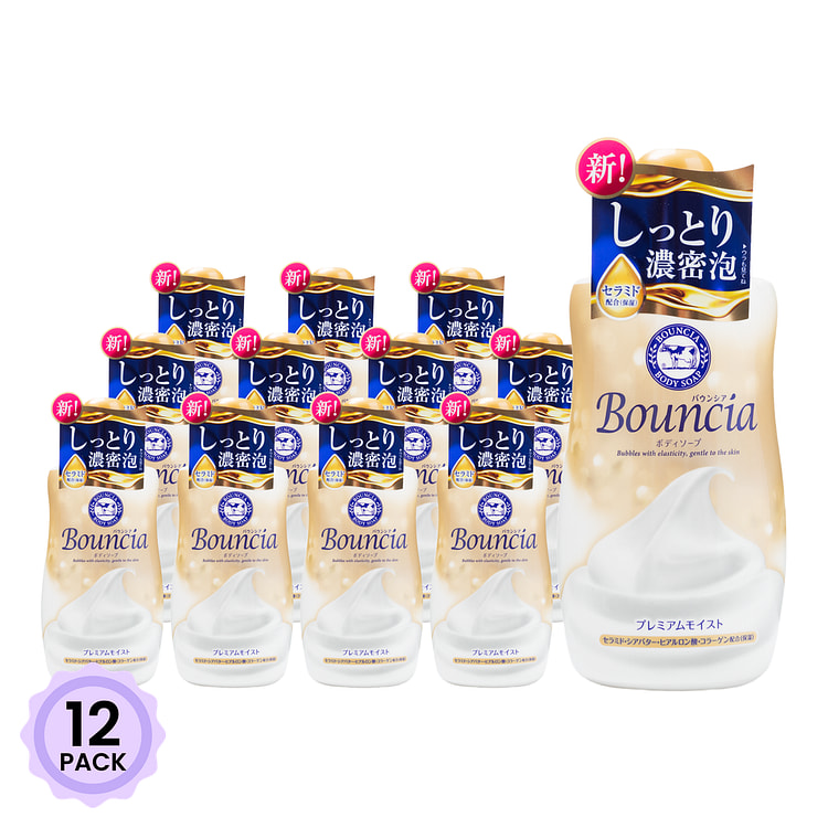 Bouncia COW 牛乳石硷 浓密泡沫沐浴露 超保湿 460 毫升*12 包