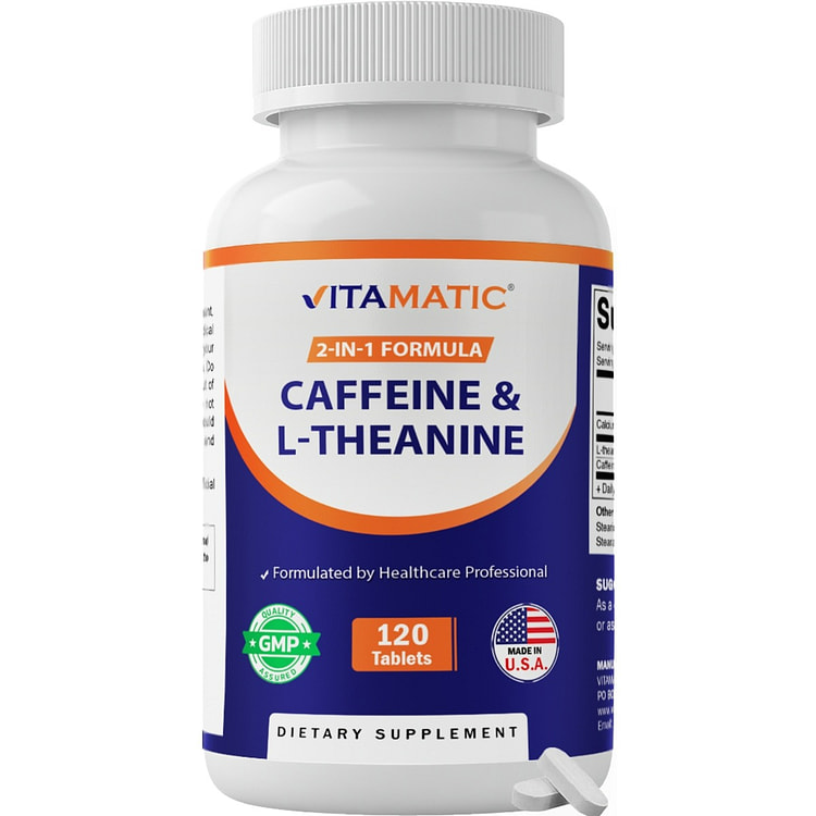 L-Theanine 200mg with Caffeine 100mg - 120 Tablets