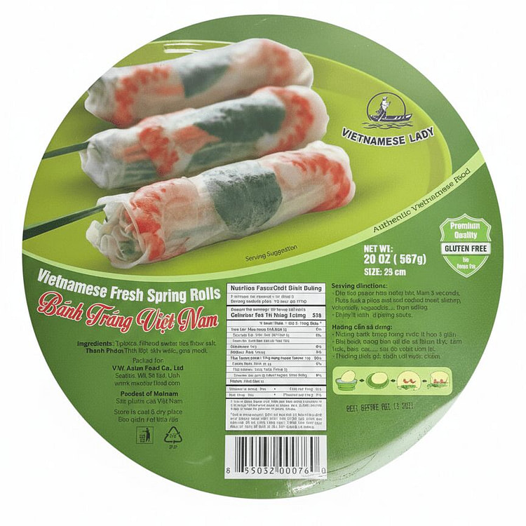 Vietnamese Lady Rice Paper 22 cm Green Box 1 pack