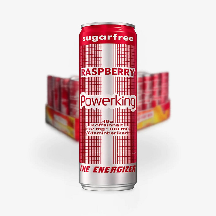 Powerking Raspberry 0 Sugar Energy Drink (Sweden) 1 each