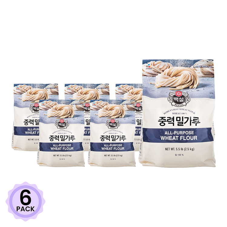 CJ 白雪 中筋面粉 5.5 磅*6 包