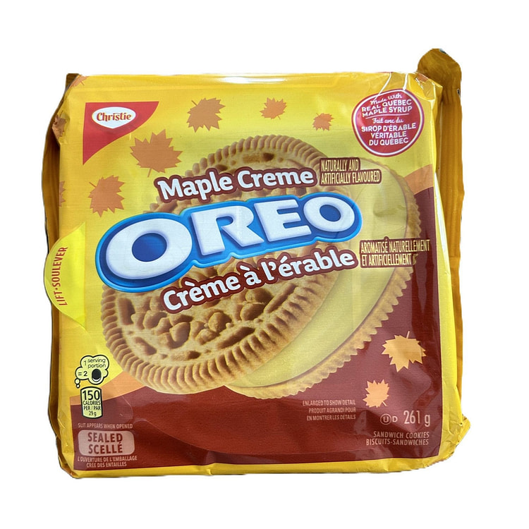 Oreo, Maple Creme Sandwich Cookie, Made with Real Quebec Maple Syrup, 261 G