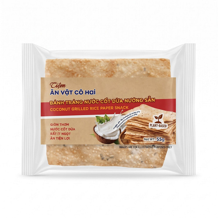 Coconut Grilled Rice Paper Snack Banh Trang 55 g