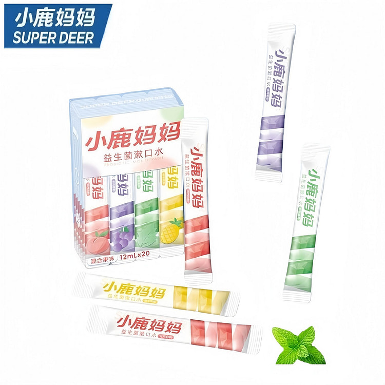 小鹿妈妈随身清新口气漱口水便携式（混合口味）20条 1 盒