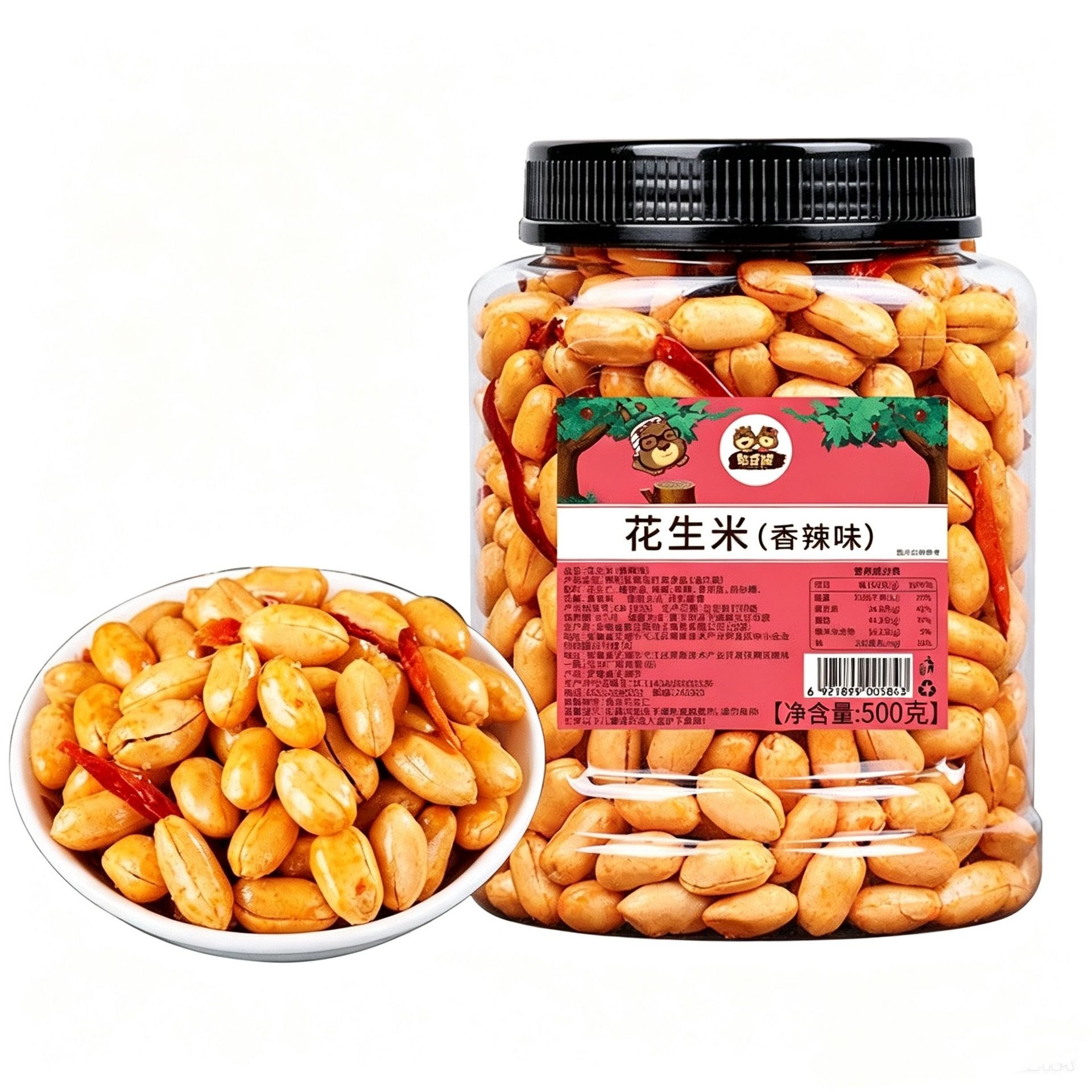 Spicy fried peanuts with crispy flavour, numbing 500 g - Weee!