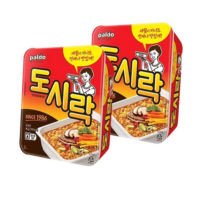 Paldo Korean Beef Ramen Cup Noodles - 86g x 2 Cups 172 g