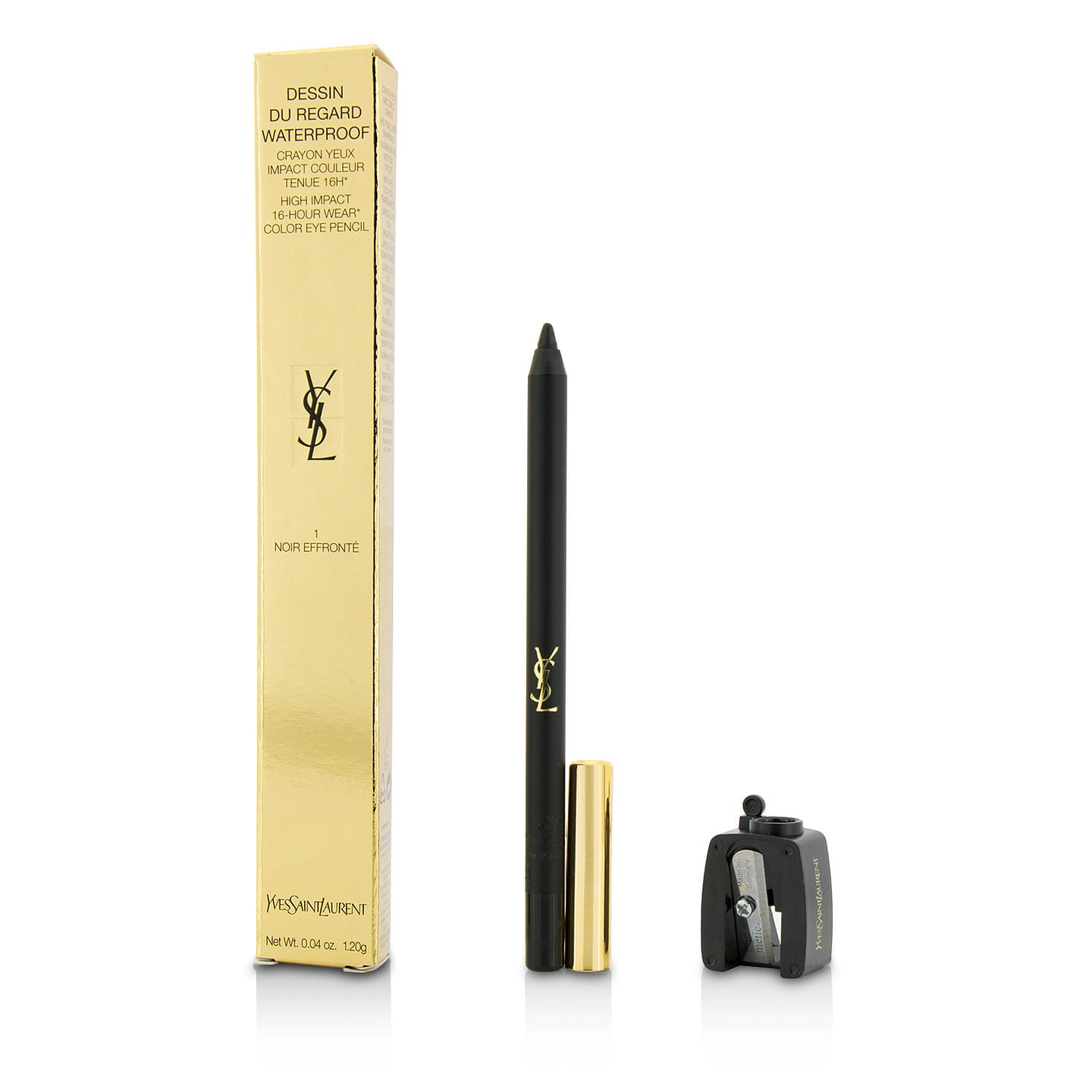 Yves Saint Laurent Dessin Du Regard Waterproof High Impact Color Eye Pencil – # 1 Noir Effronte 1.2g/0.04oz 1 g