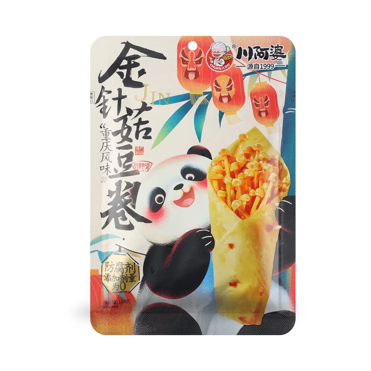 Sichuan Granny Tofu Roll with Enoki Mushrooms 118g 118 g
