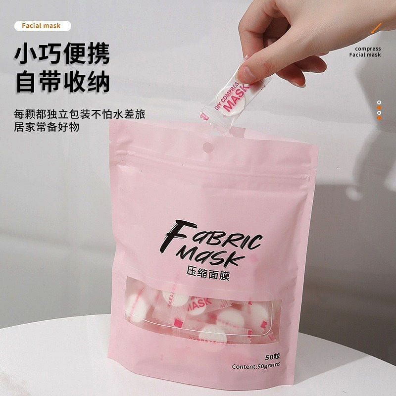 Disposable Compressed Fabric Facial Mask Sheet 50 개입