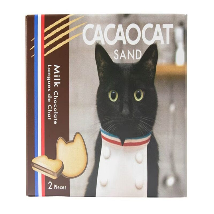 CACAOCAT 牛奶巧克力薄饼 2枚 猫舌