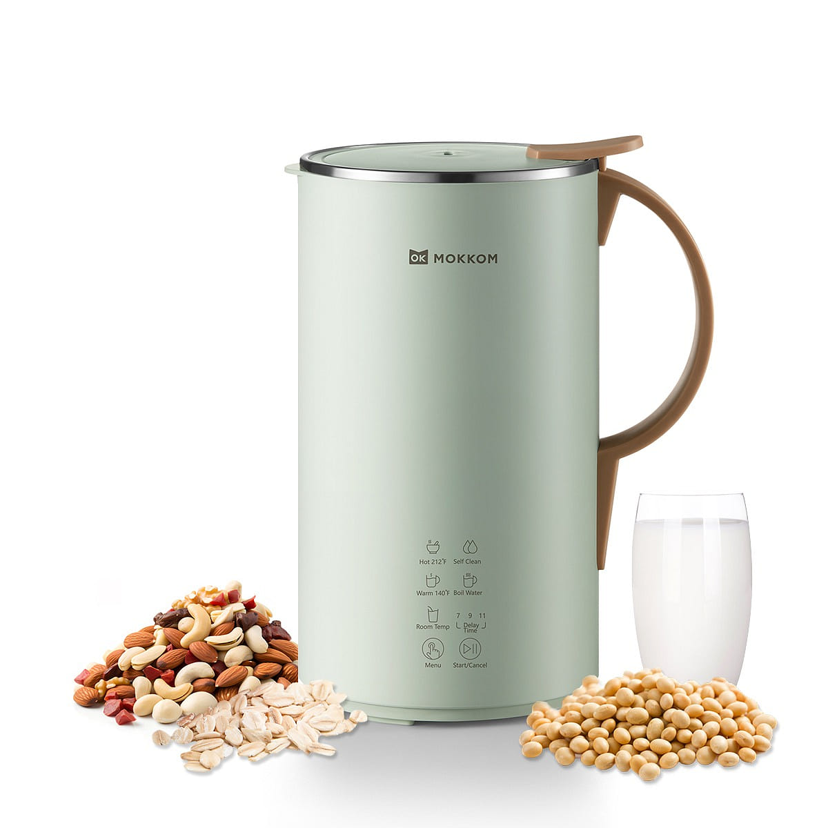 MOKKOM Automatic Soy Milk Maker (Green) 1 each