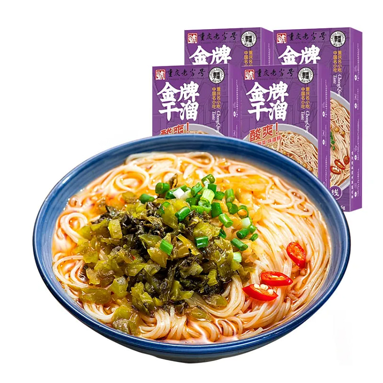 金牌干溜重庆酸菜泡椒米线192.5g*3盒