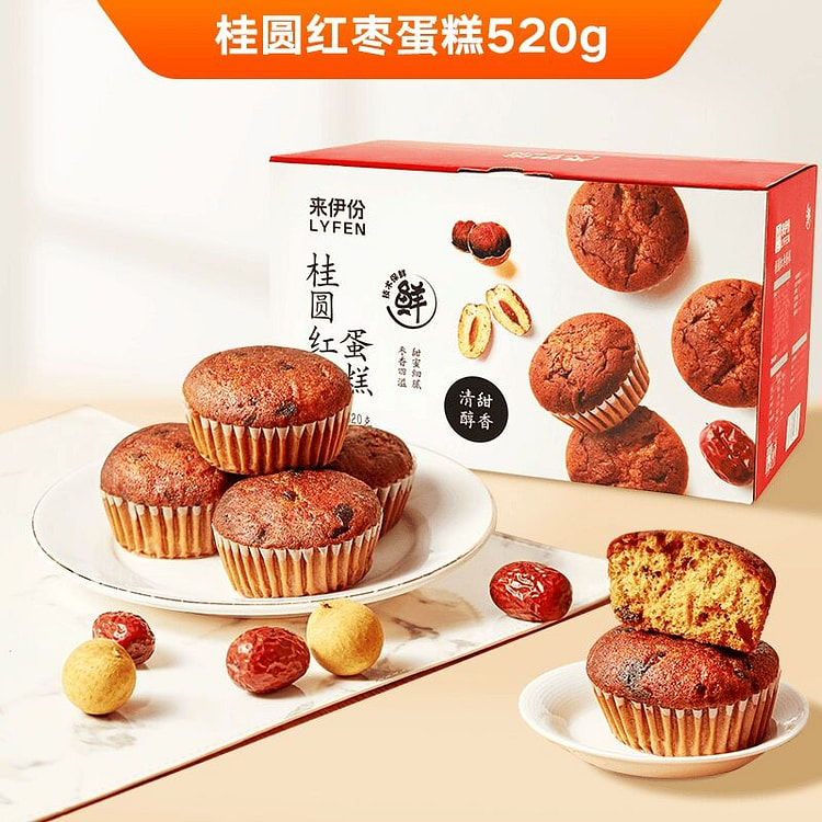 来伊份桂圆红枣蛋糕营养早餐健康面包糕点零食 520 克