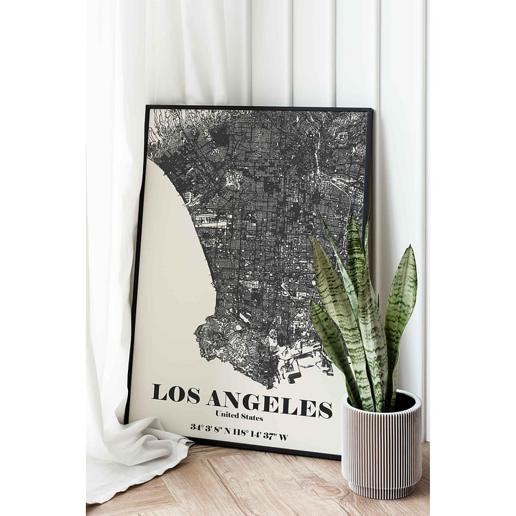 Los Angeles CA 16" x 20" / Black