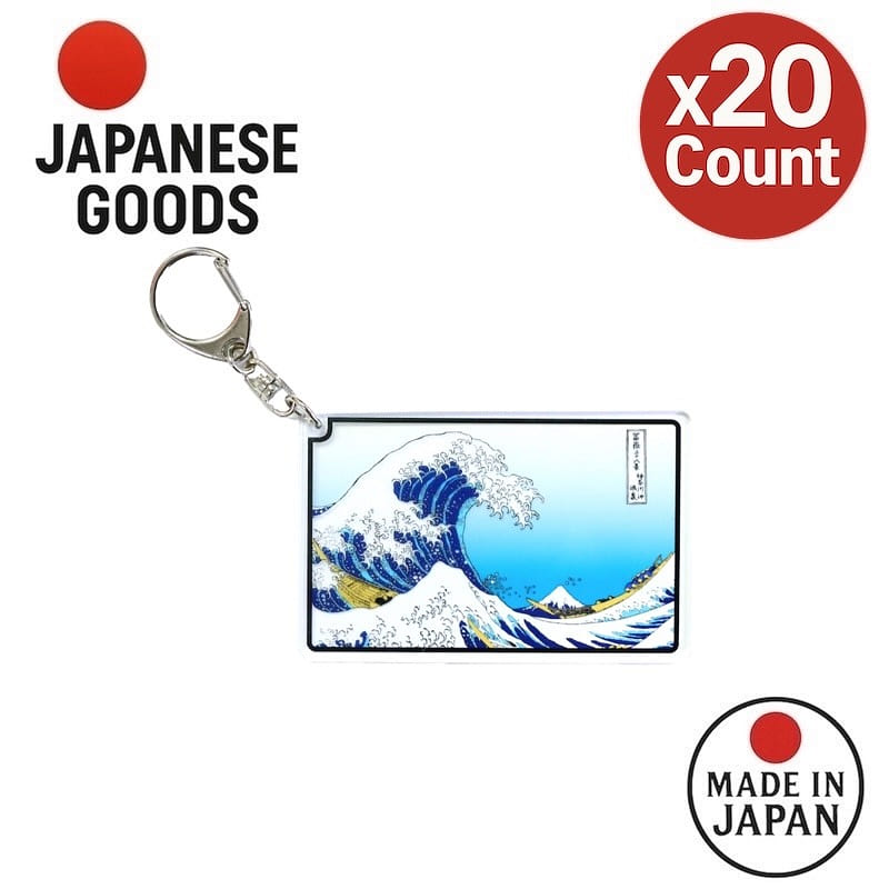 Great Wave Acrylic Keychain Made in Japan 1 bunch