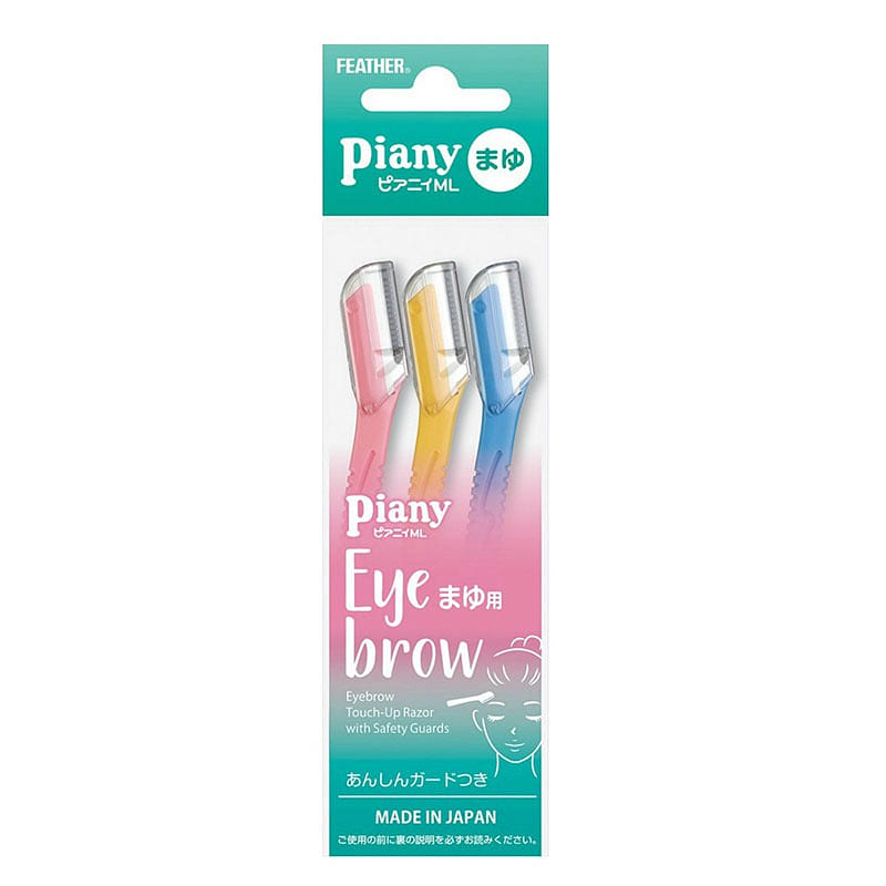 Feather Piannie Safety Eyebrow Razor ML 3 Pack 1 each
