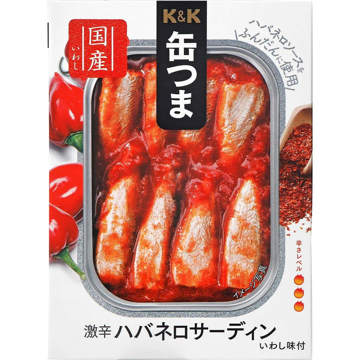 Canned Food Sardine KANTSUMA Habaneros Sauce Spicy Preserved Snack Japanese 105g 1 can 1 份