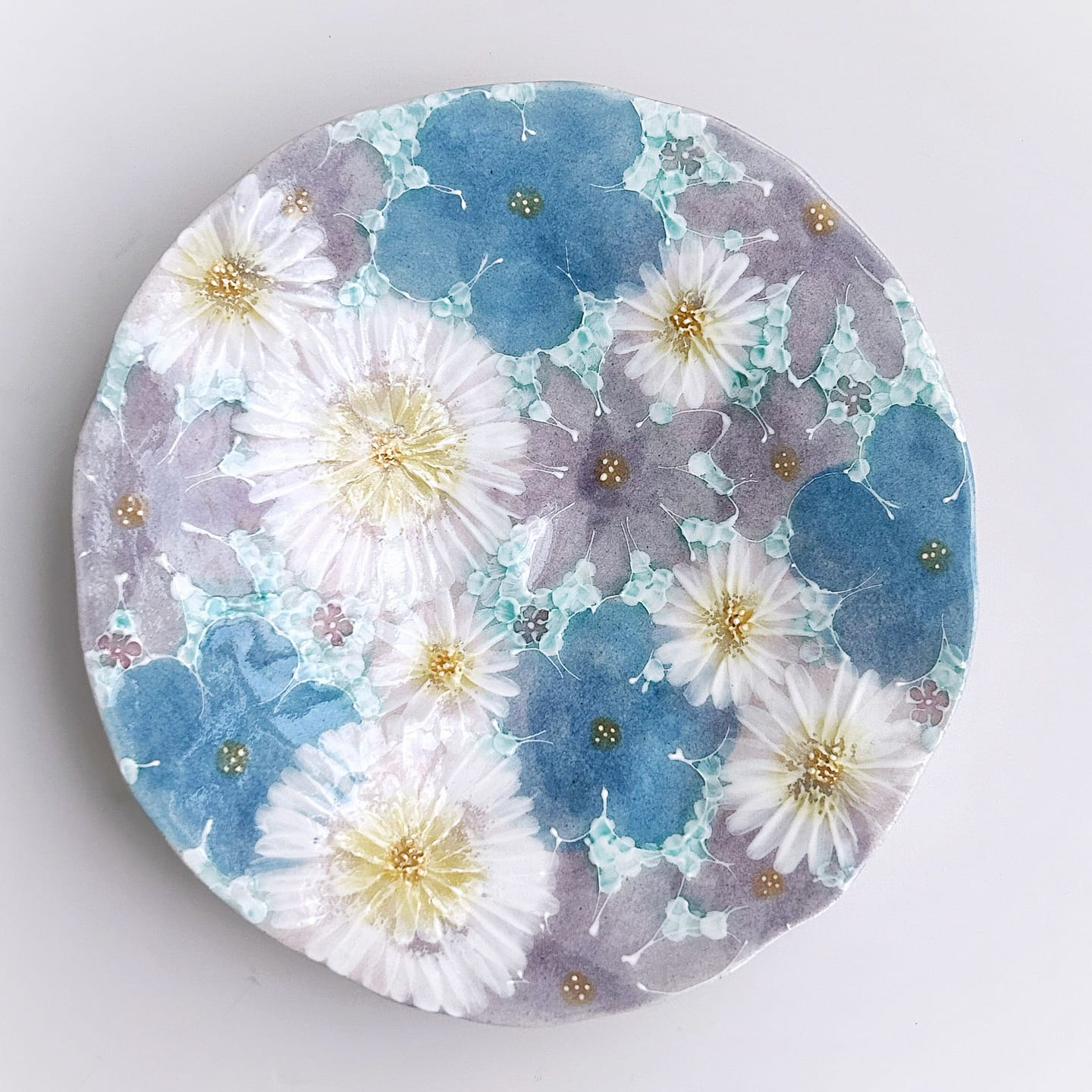 Yuzuriha 24cm Plate Flower Youzen (Gift Box) 1 each