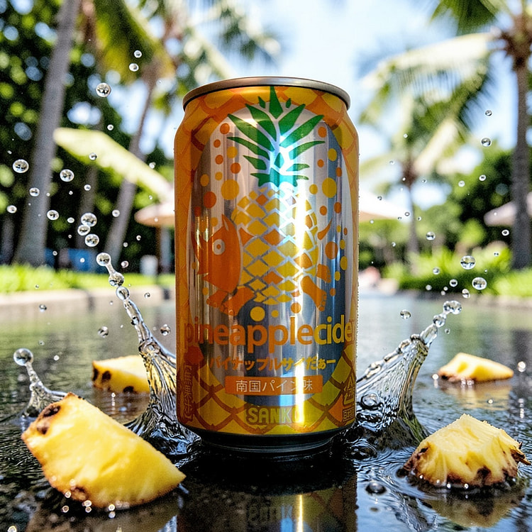 日本SANKO 菠萝汽水 11.6 液盎司