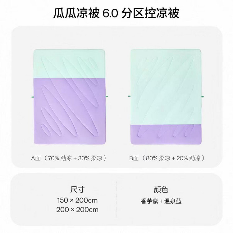 躺岛瓜瓜6.0空调被 蚕丝可机洗紫蓝配色 1 份