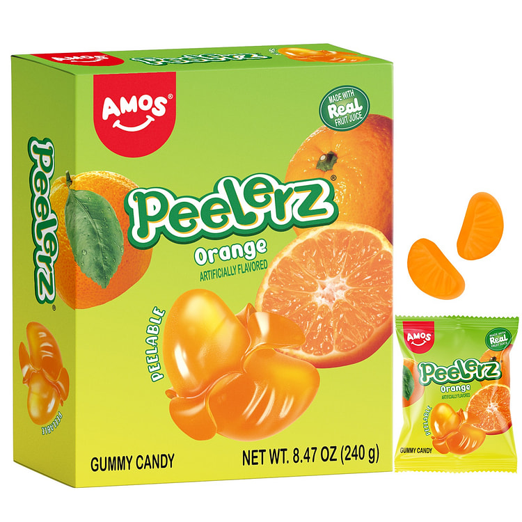 Amos Peelerz Gummy,Fruit Gummy Orange Burst,