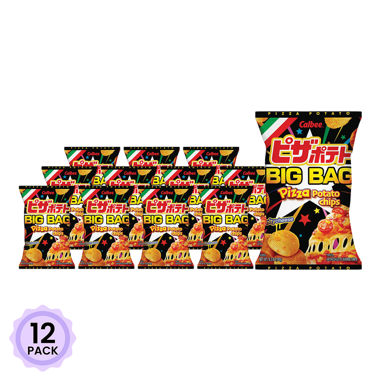 Calbee Potato Chips Mega Pizza 6.3 盎司*12 包